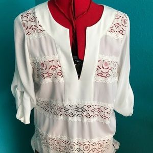 Bcbg maxazria white lace tunic.